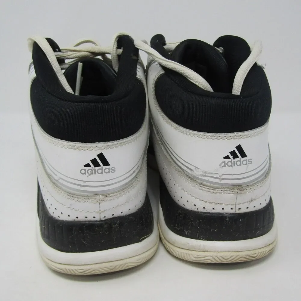 Adidas Men's US 9.5 Athletic Shoes White Black Silver Lace Up Mid Top Basketball